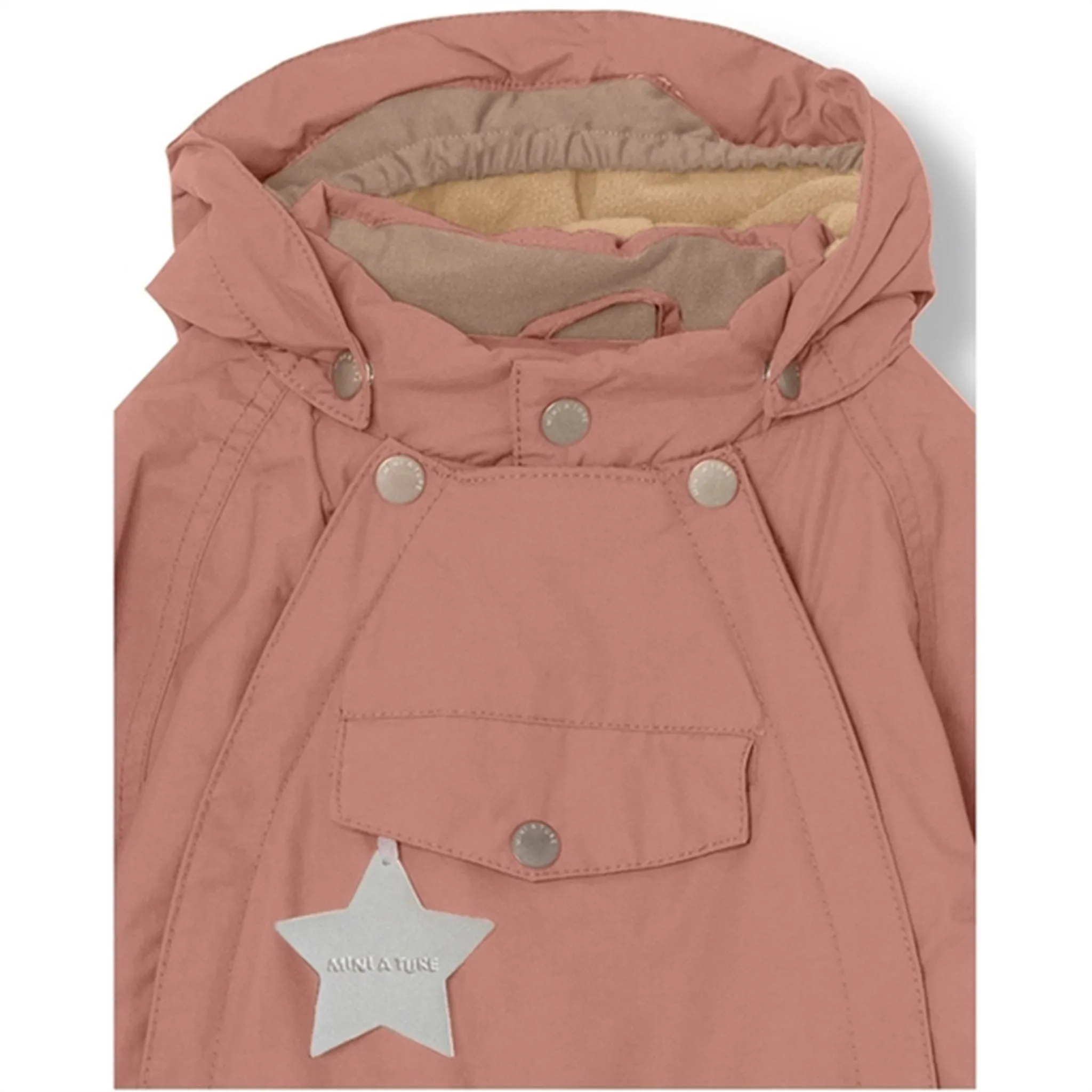 MINI A TURE Wisti Fleece Snow Suit Wood Rose Travel-friendly and Cozy relaxed blouse.
