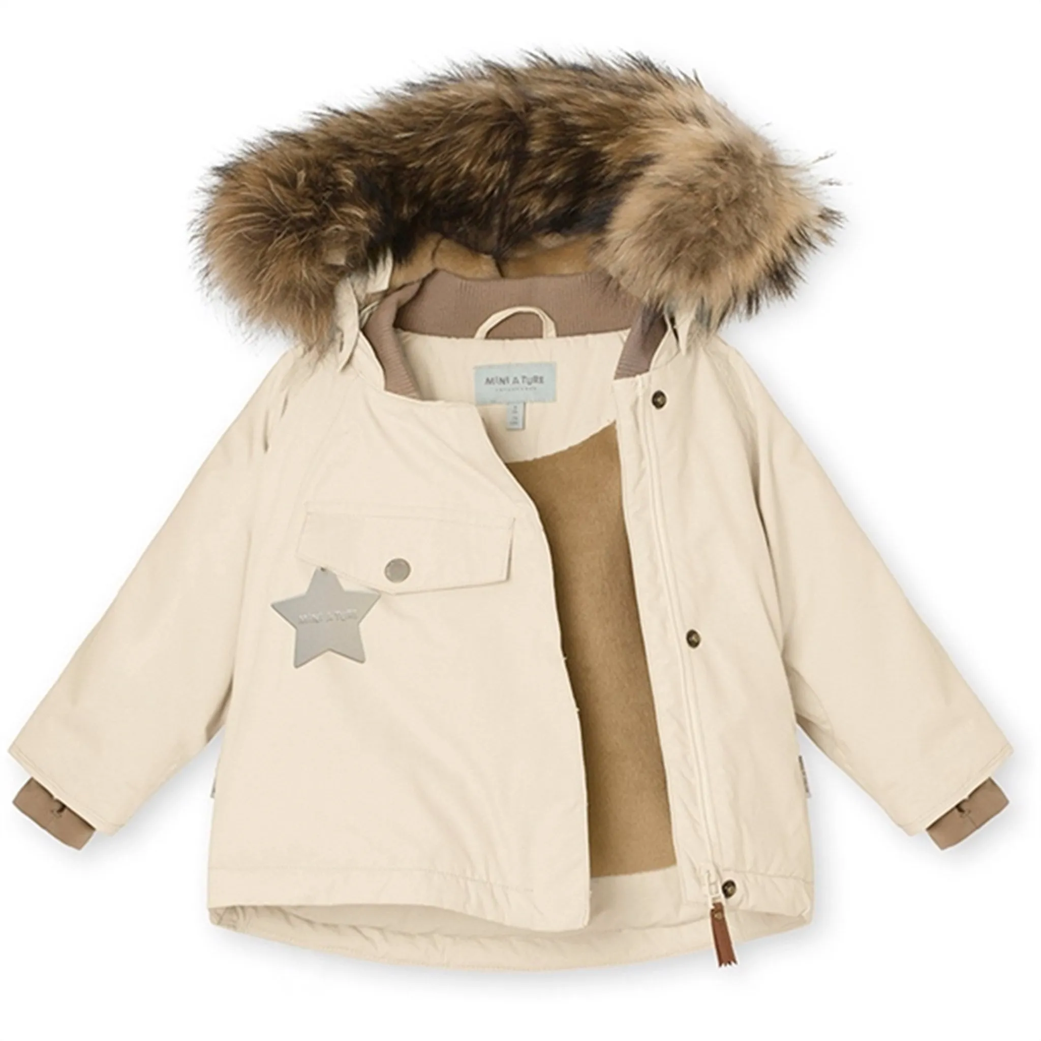 MINI A TURE Wang Fleece Fur Winter Jacket Angora Cream Perfection Premium Jacket