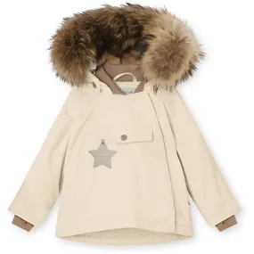 MINI A TURE Wang Fleece Fur Winter Jacket Angora Cream Storage