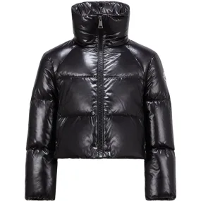 Silky-Feel Romantic-Detail Moncler Black Breteuil Jacket