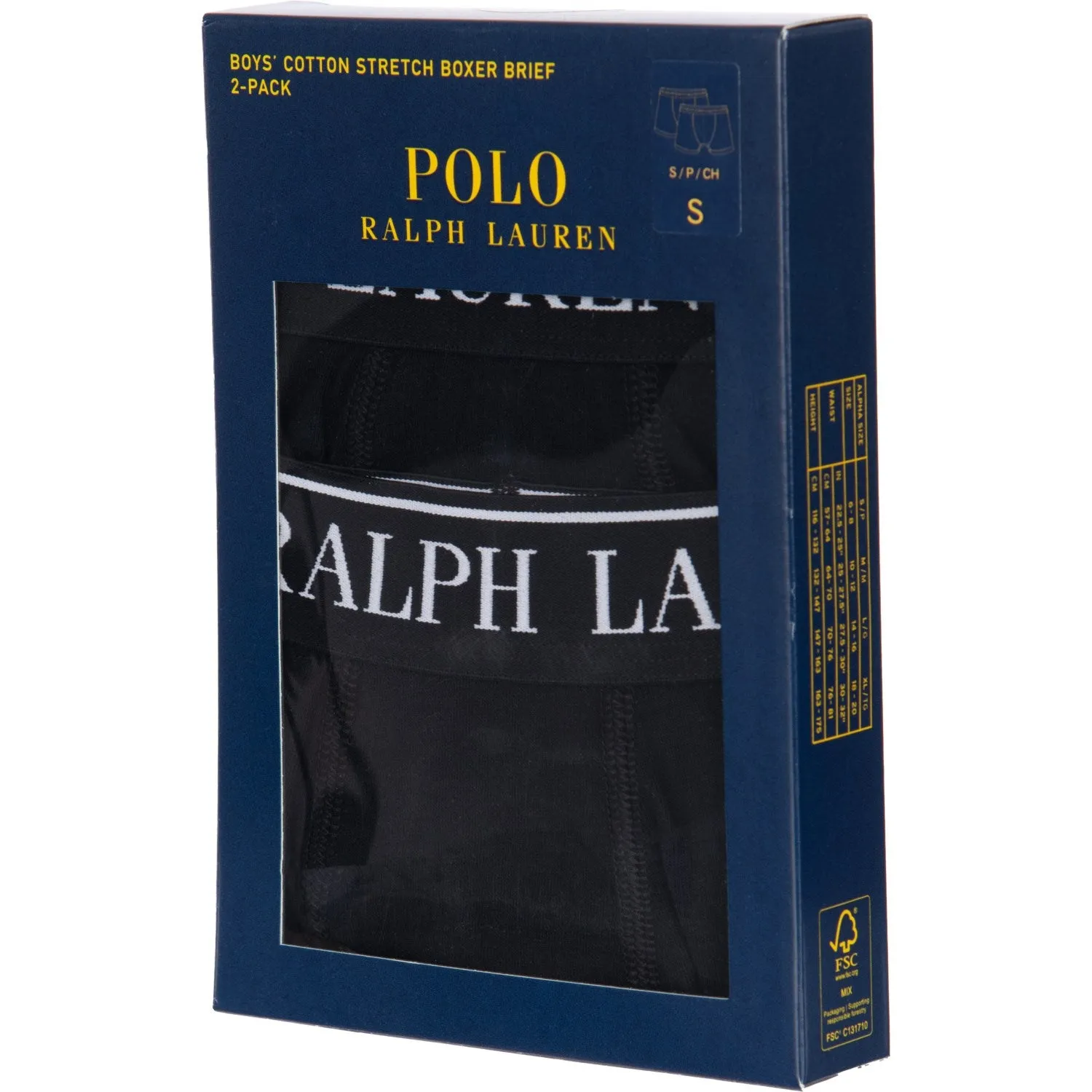 Polo Ralph Lauren Polo Black Cotton Stretch 2-Pack Boxer Anti Chafing