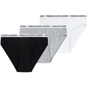 Polo Ralph Lauren White/Polo Black Solid 3 Pack Bikini Cool Wear