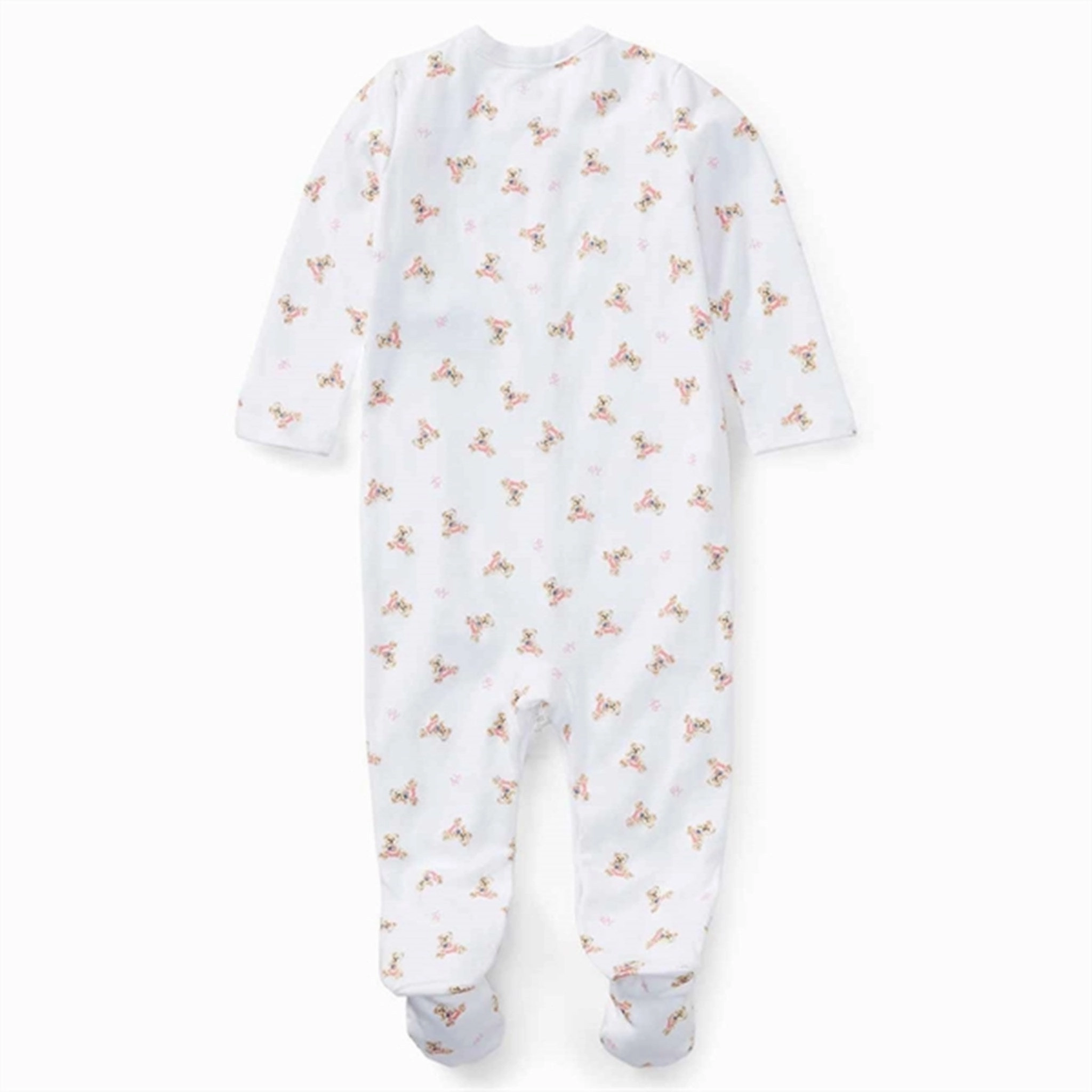 Polo Ralph Lauren Baby Girl One Piece Coverall Bear White Sharp Flexible Elegant Casual