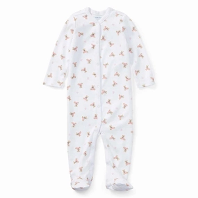 Dance Luxury Urban Stylish Polo Ralph Lauren Baby Girl One Piece Coverall Bear White