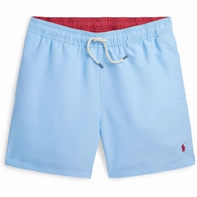 Tumble Resistant Trim Polo Ralph Lauren Boy Swim Trunks Blue Hyacinth