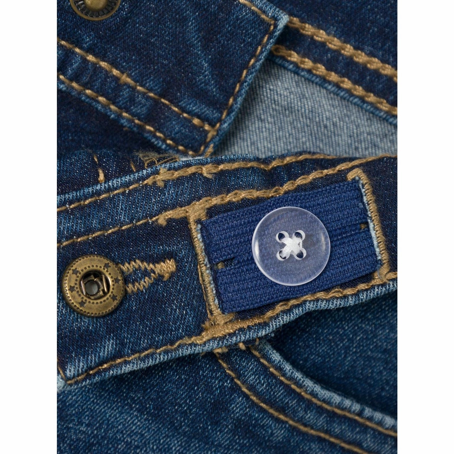 High-waisted Name It Dark Blue Denim Silas Slim Denim Shorts