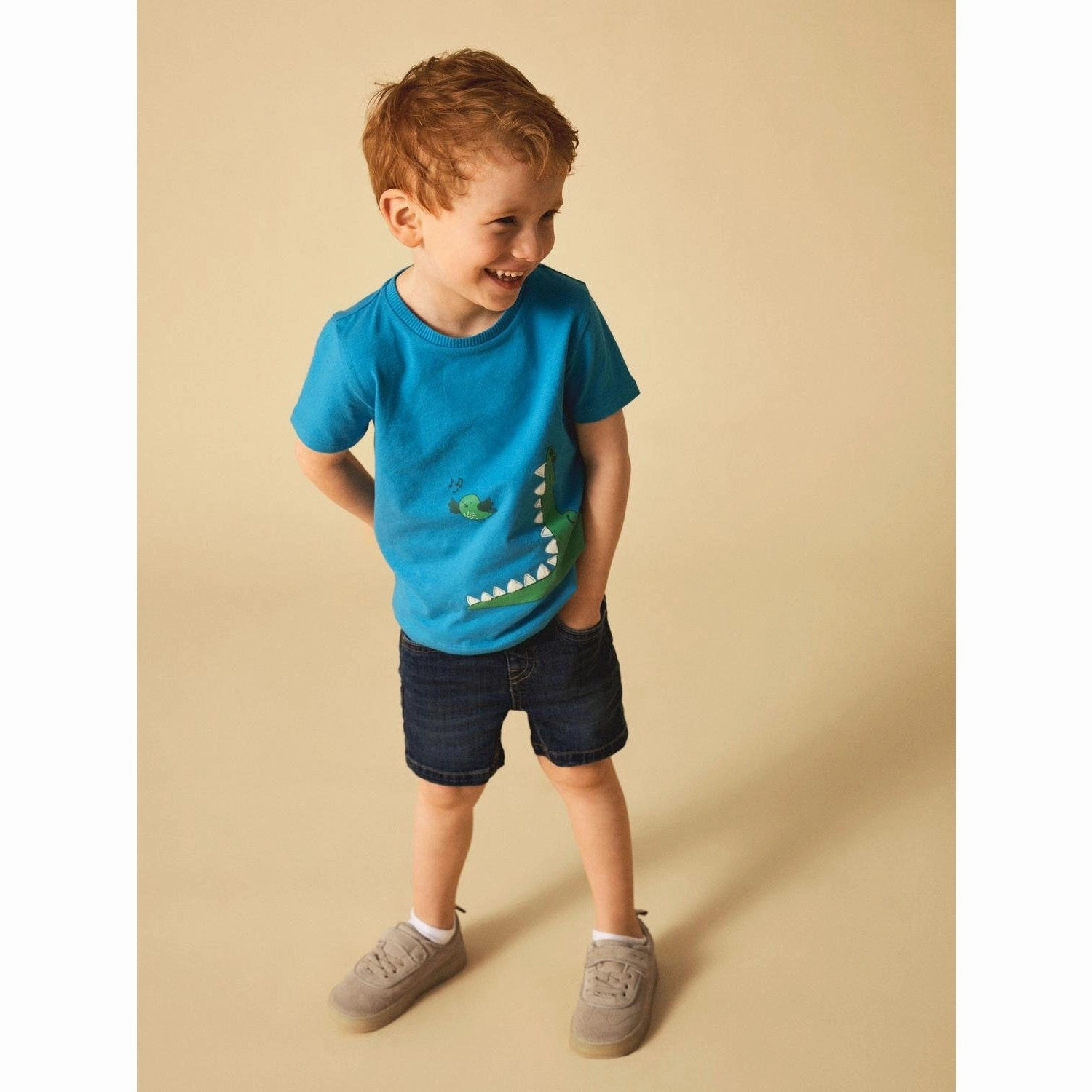 Name It Dark Blue Denim Silas Slim Denim Shorts Organic Cotton Soft Stretch