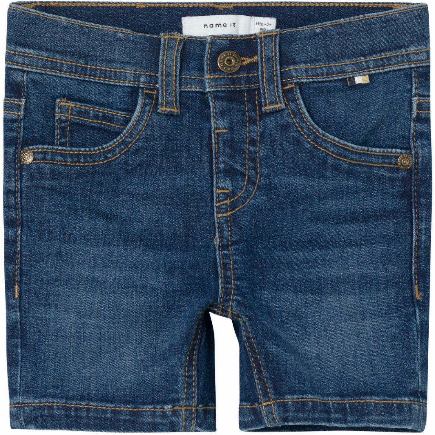 Name It Dark Blue Denim Silas Slim Denim Shorts Water resistant coating Daily Essential