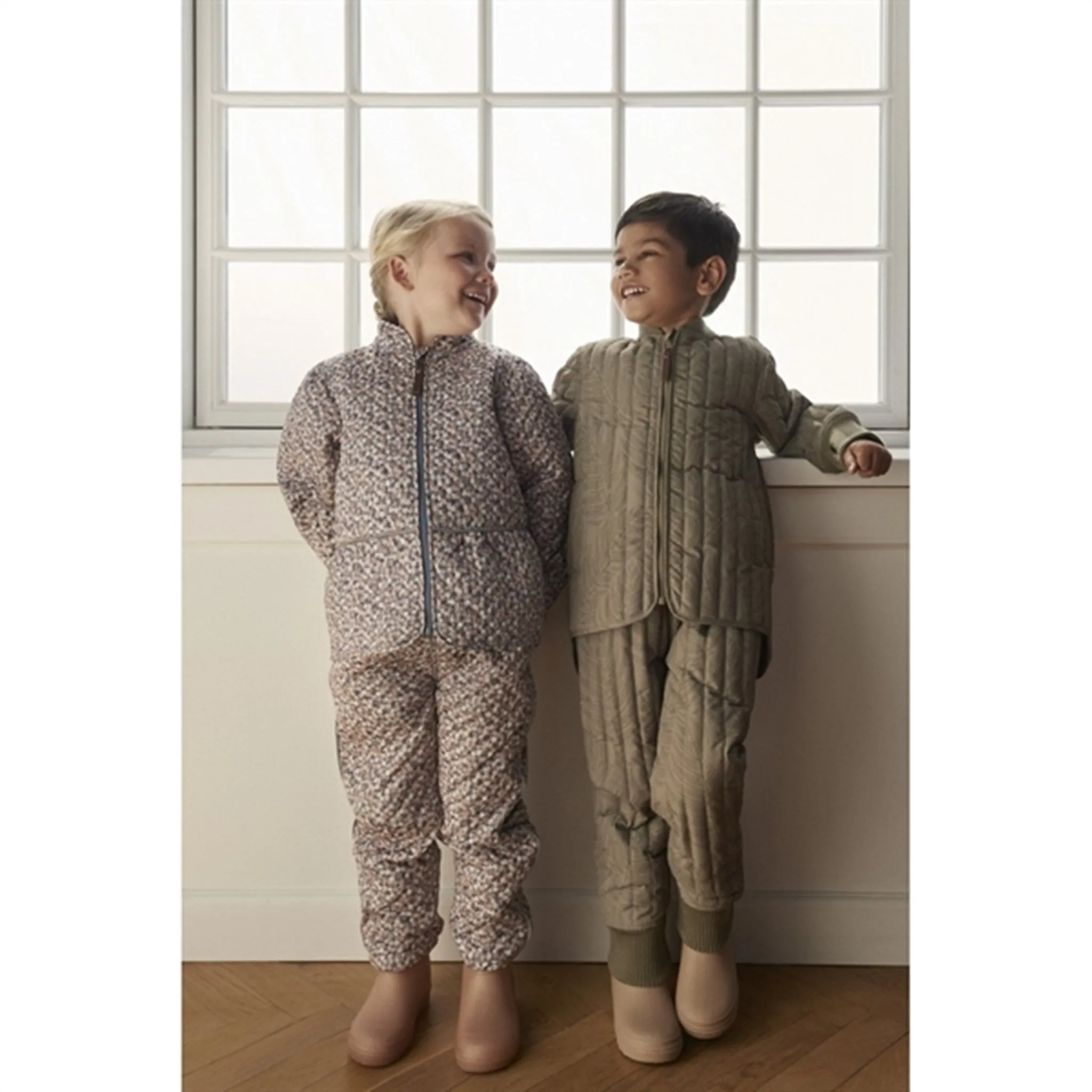 Quick-Dry En Fant Thermal Set AOP Moss Green