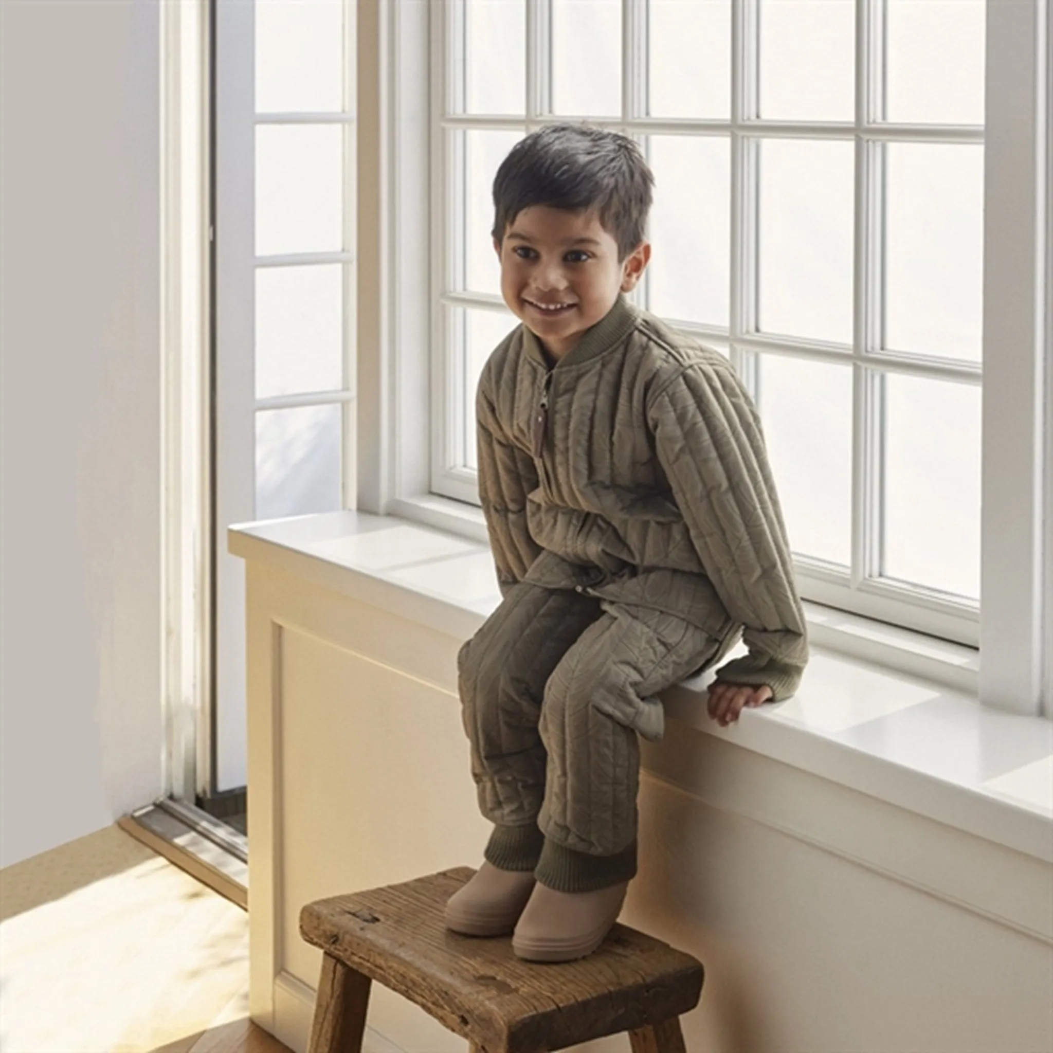 En Fant Thermal Set AOP Moss Green Adjustable-Length