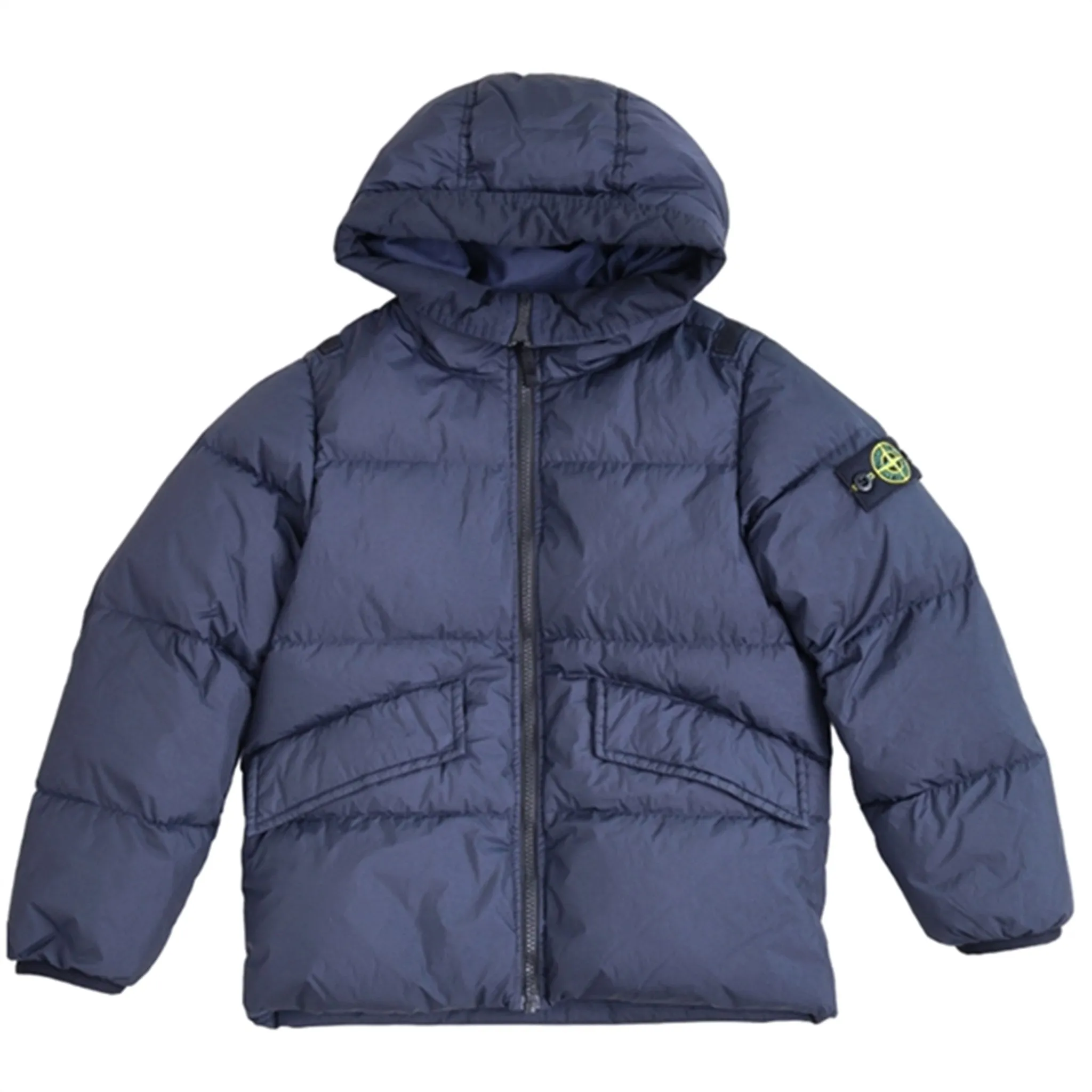 Organic-Fabric Stone Island Down Jacket Navy Blue