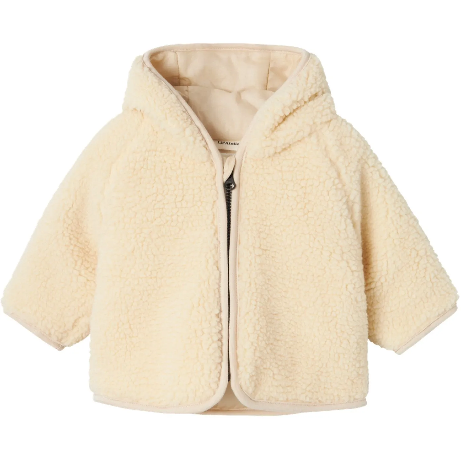 Lil'Atelier Sandshell Nalo Loose Sherpa Jacket Pullover Everyday Comfort