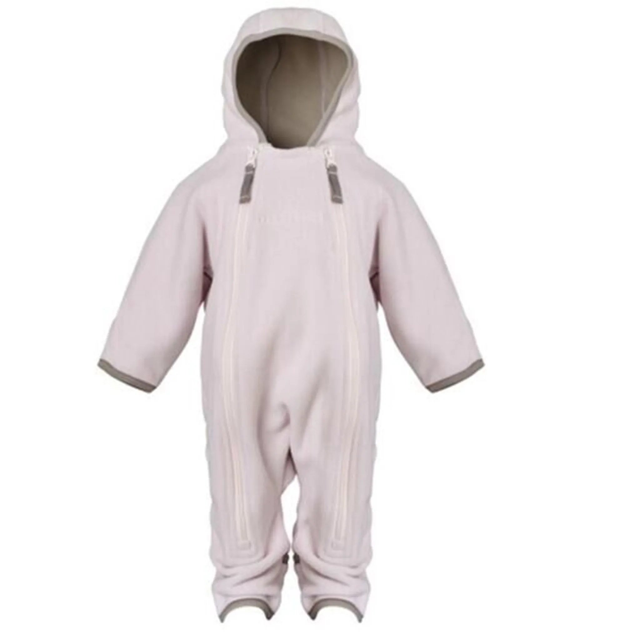 Ver de Terre Doubleface Babysuit Fleece Rose Powder Kit Nature Walk