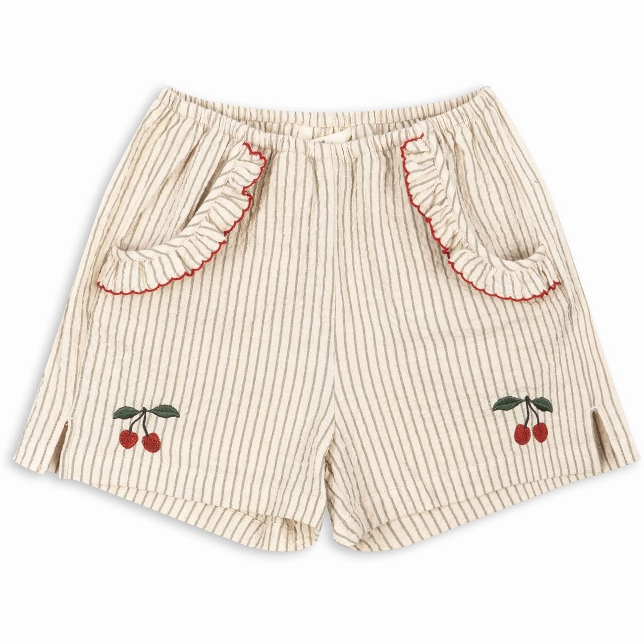Linen shorts Konges Sl?jd Tea Stripe Ellie Frill Shorts