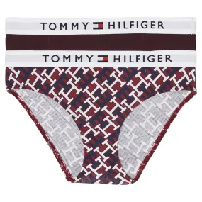 Tommy Hilfiger Panties 2-Pak Monogram / Deep Burgundy Comfort Daily Cushion Feel