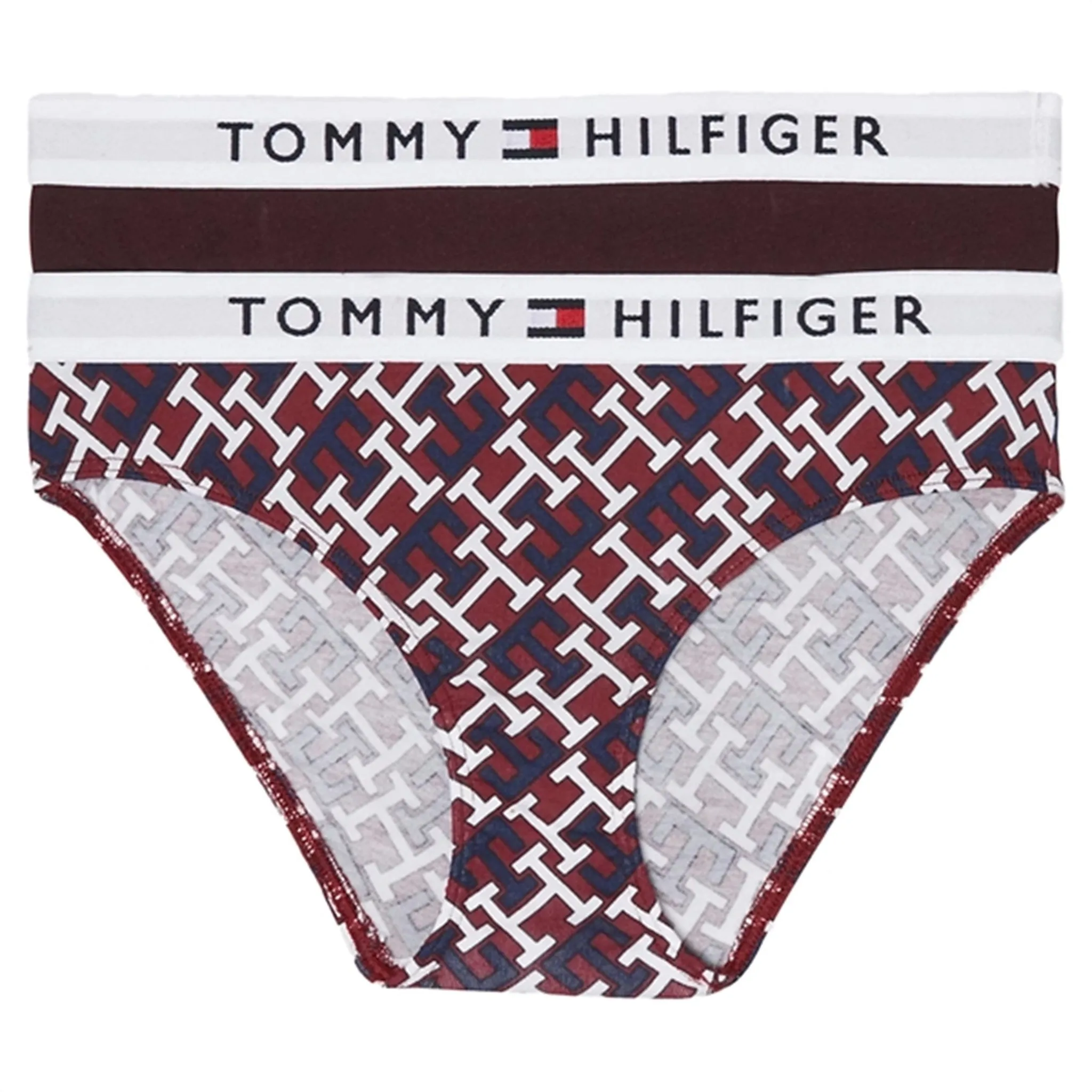 Tommy Hilfiger Panties 2-Pak Monogram / Deep Burgundy Comfort Daily Cushion Feel