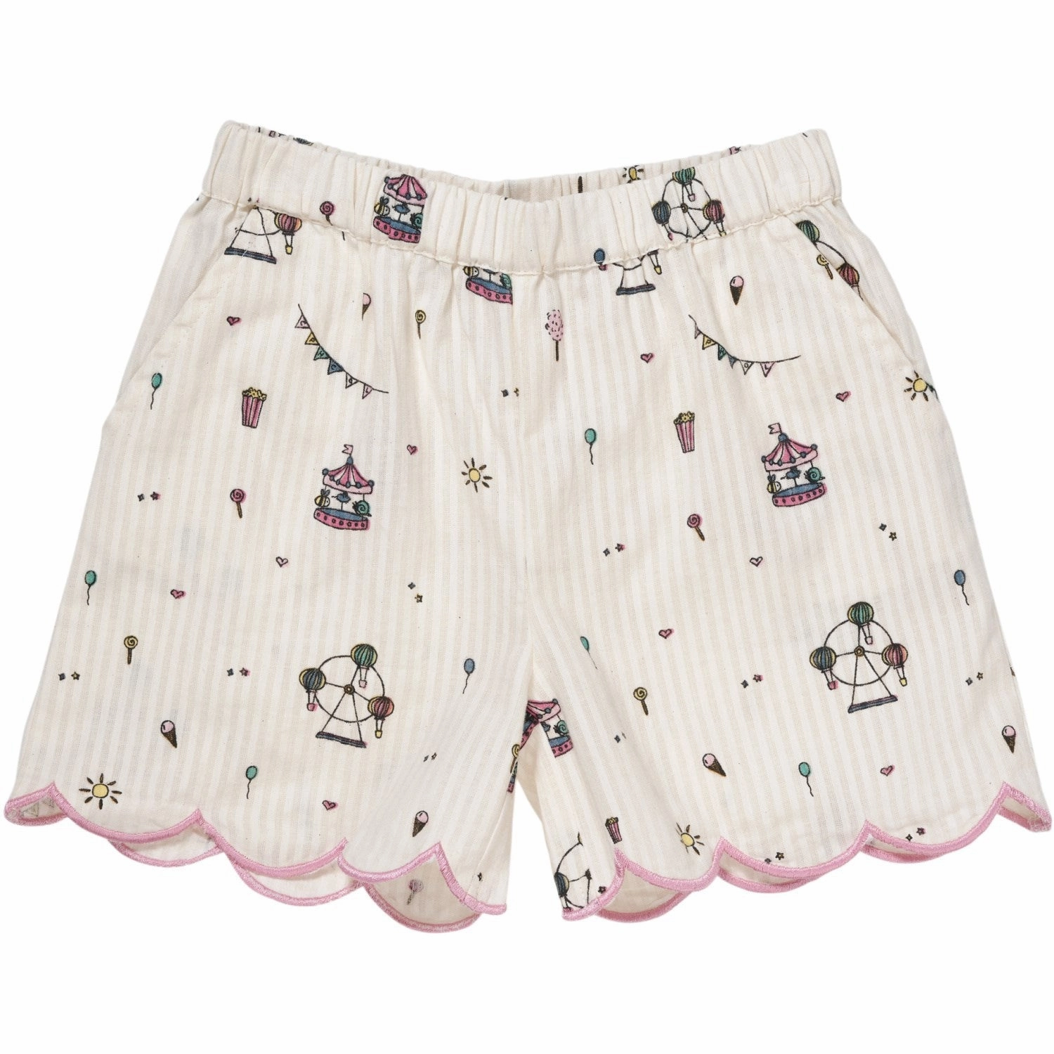 energetic look Copenhagen Colors Cream Tivoli Print Printed Shorts W. Deco Edge