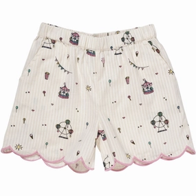 energetic look Copenhagen Colors Cream Tivoli Print Printed Shorts W. Deco Edge