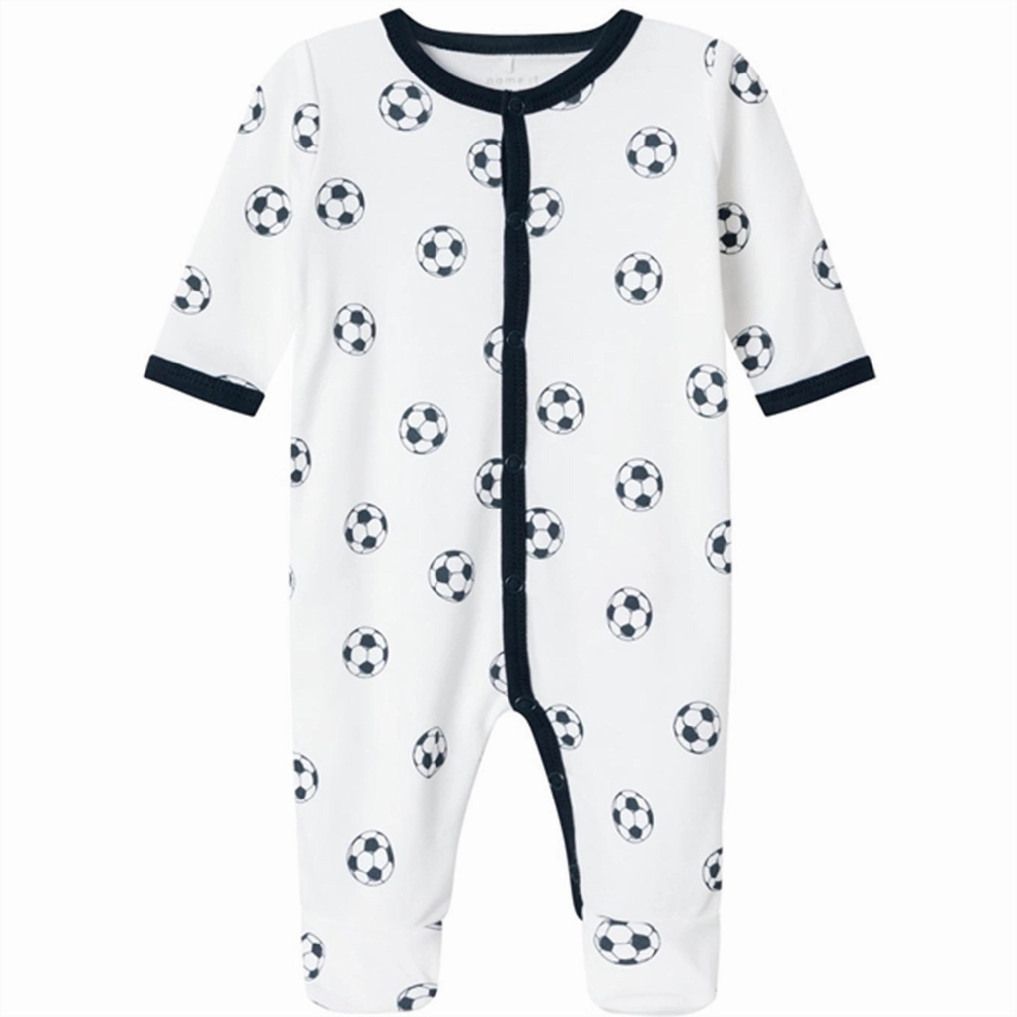 Name it Bright White Football Nightsuit with Feet Noos Simple Chic