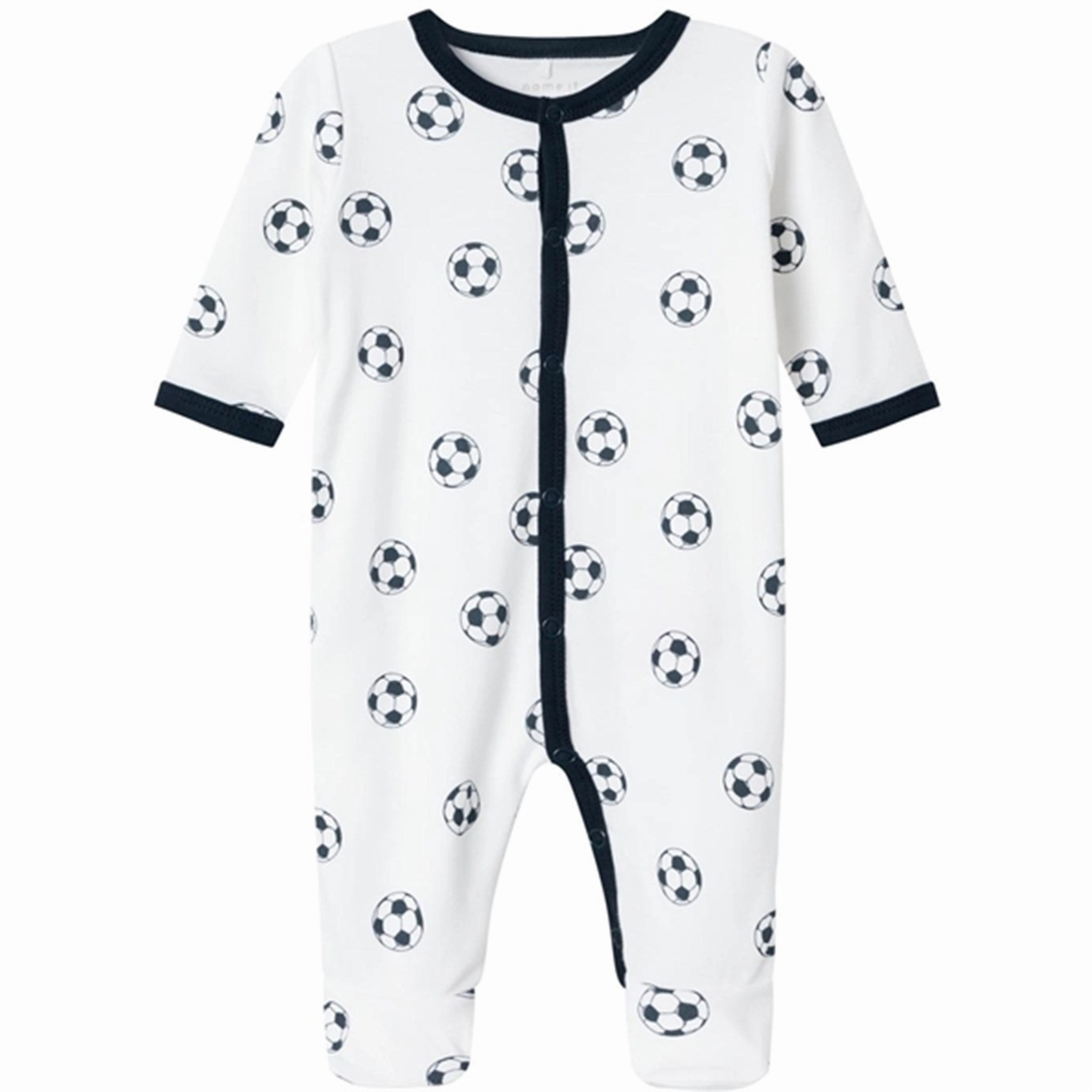 Soft Loose Name it Bright White Football Nightsuit with Feet Noos