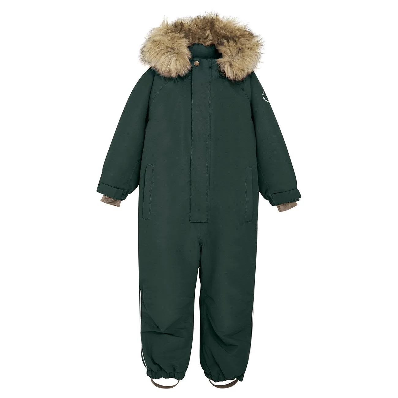 Ethically-Made Warm-Layer En Fant Green Gables Snowsuit w. Fake fur