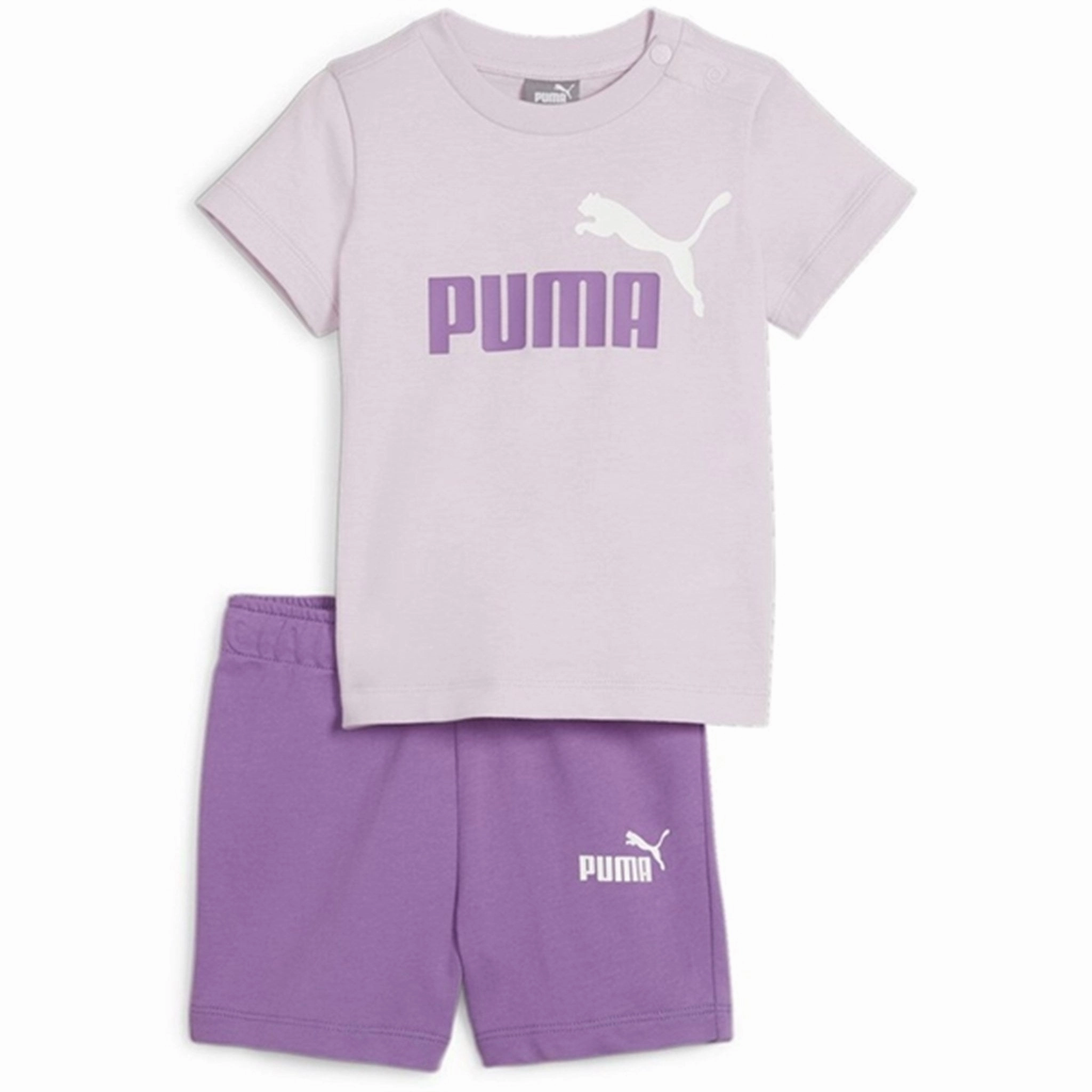 Water - repellent Anti Pilling Technology Puma Minicats T-Shirt And Shorts Set Purple