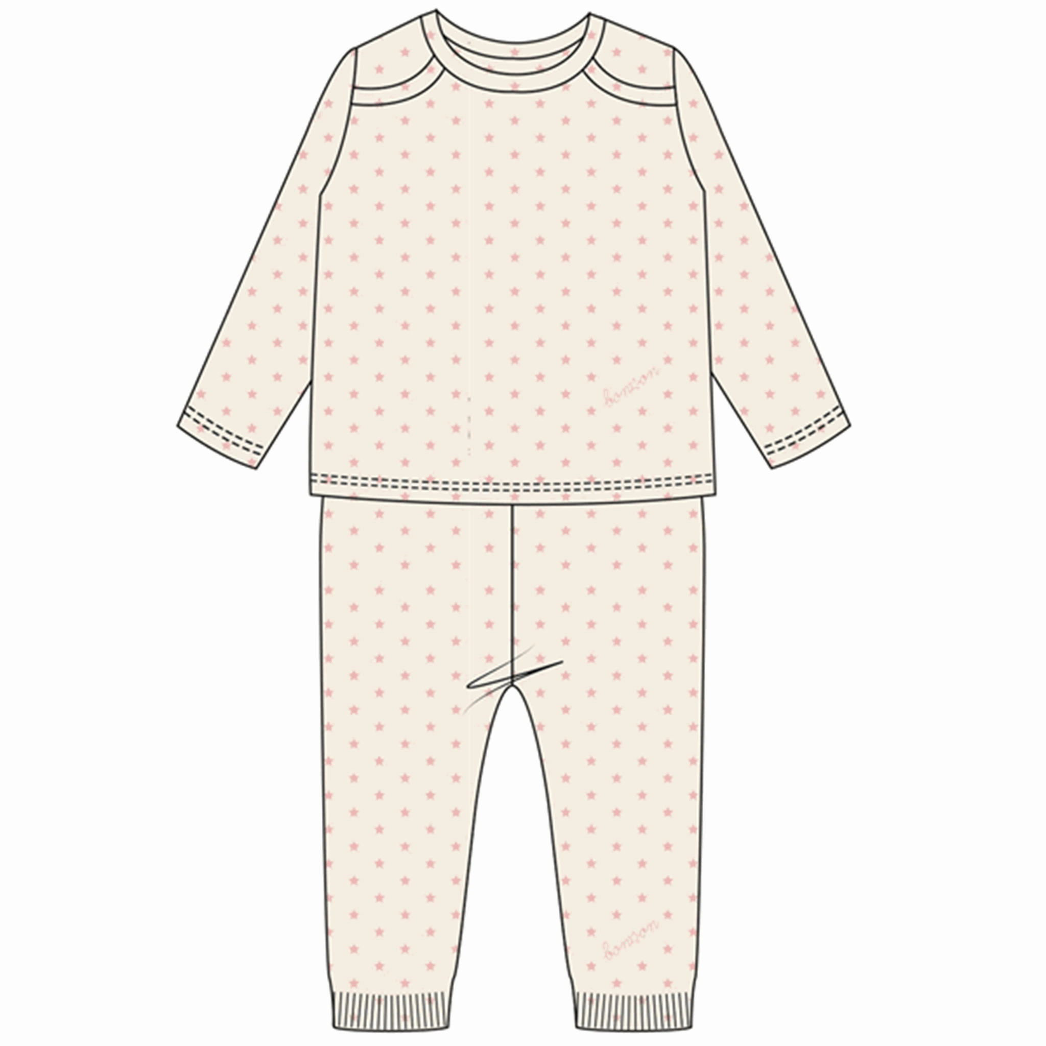 No Label AntiStatic Material BONTON Semi Rose Pyjamas Set