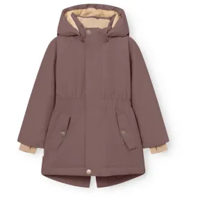 Mini A ture Peppercorn Plum Matvikania Fleece Lined Winter Jacket. GRS New Year's Eve attire warm material