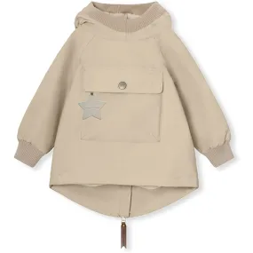 Side Pockets Ergonomic Seams MINI A TURE BABYVITO Spring Anorak w/Fleece Lining Sesame
