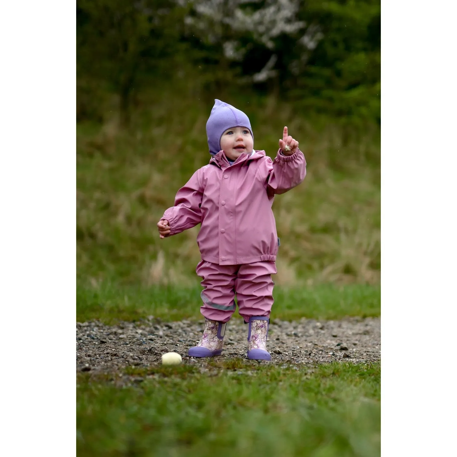 Mikk-Line Lilas Suspenders PU Rain Recycled Storm Protection