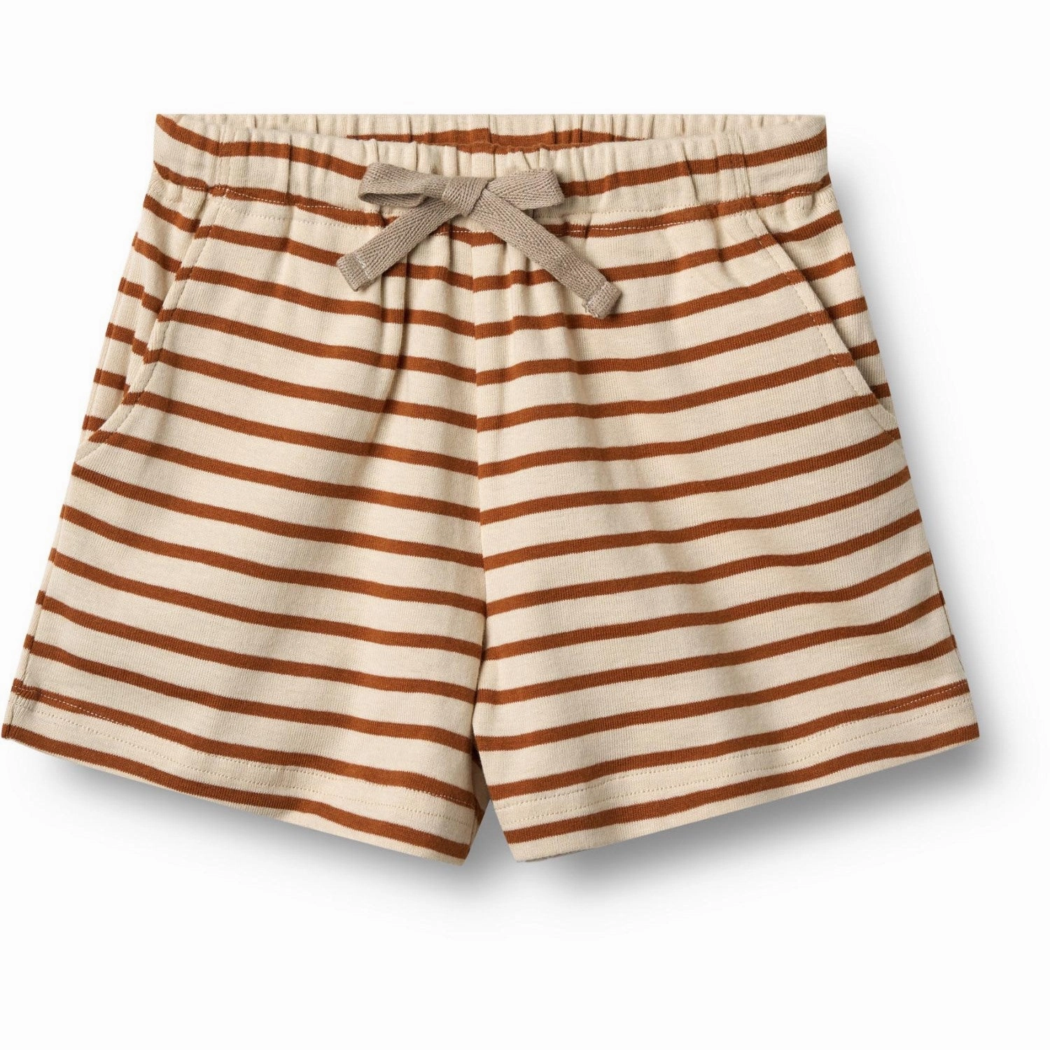 Abrasion Resistant Surface Clean Feel Wheat Warm Caramel Stripe Jersey Shorts Kalle