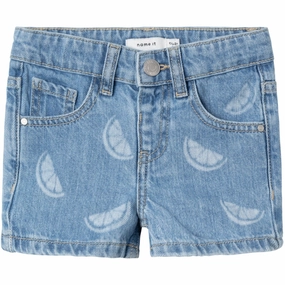 Name It Denim Blue Citrus Rose Regular Denim Shorts Noise Free Operation Design Durable Hem Finishing