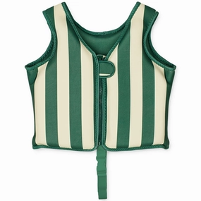 Liewood Dove Swim Vest Stripe Garden Green/Creme de la Creme Vacation Time Anti Chlorine Material