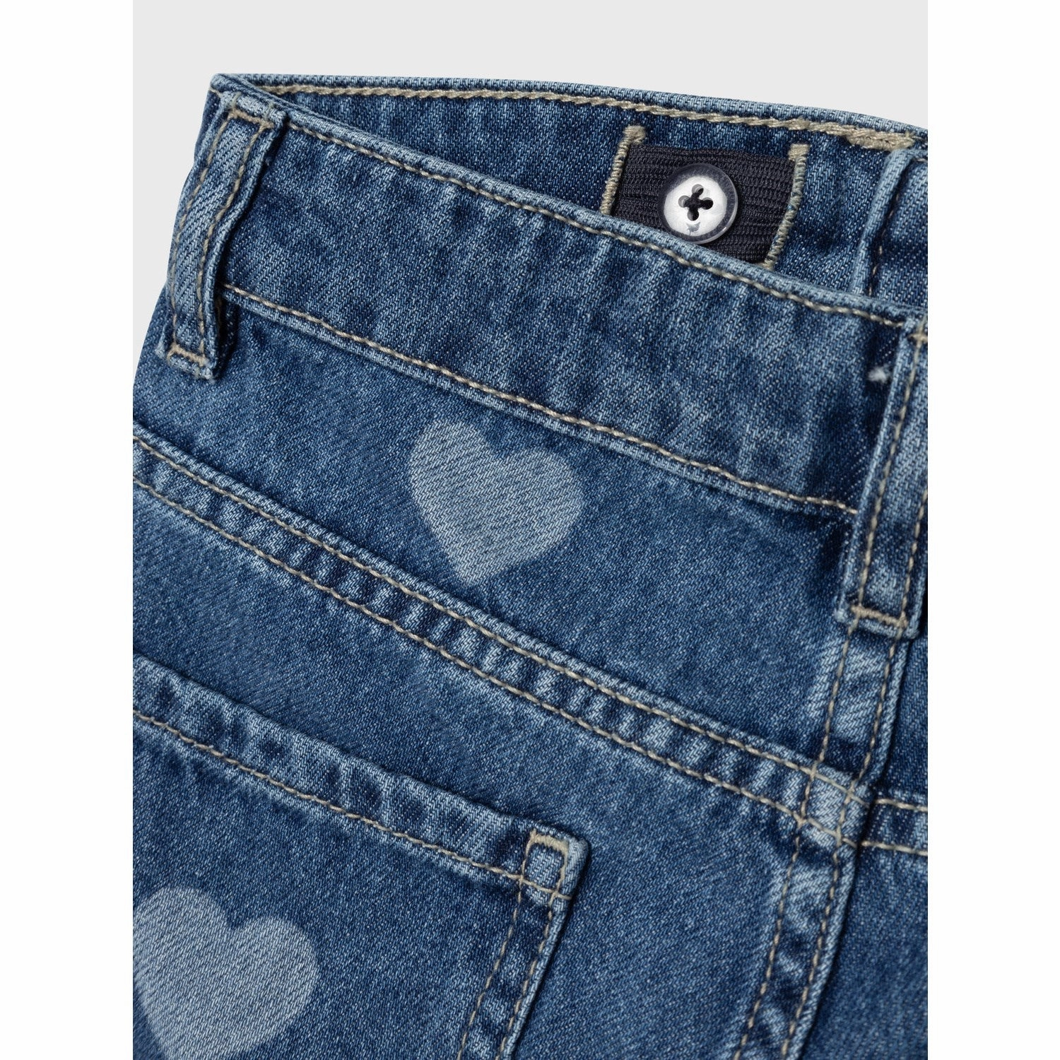 Name It Denim Blue Heart Rose Regular Denim Shorts Outdoor Apparel