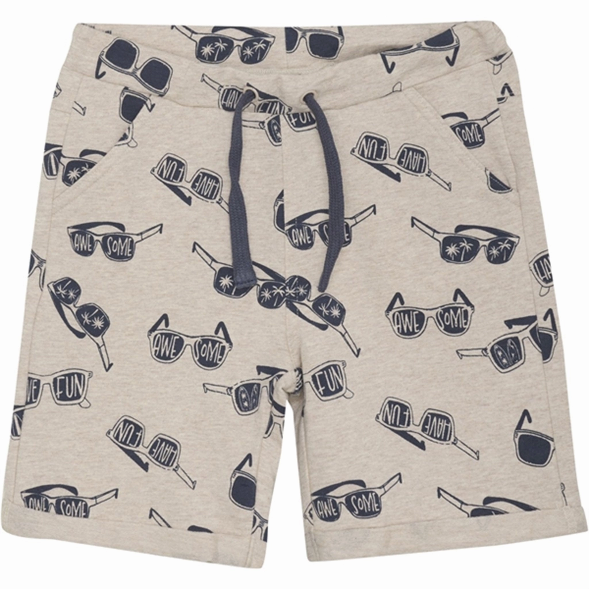 Minymo Light Beige Melange Sweatshorts AOP jewelry