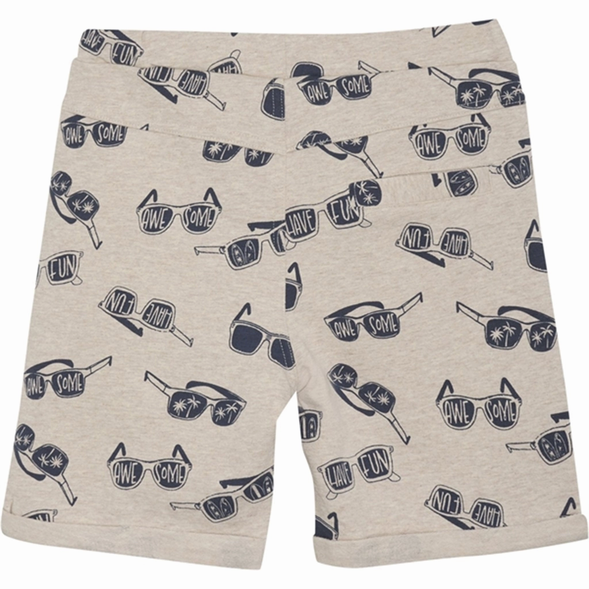 quick-dry feature Minymo Light Beige Melange Sweatshorts AOP