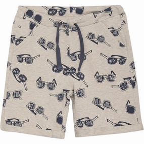 Minymo Light Beige Melange Sweatshorts AOP earthy shades Unisex style