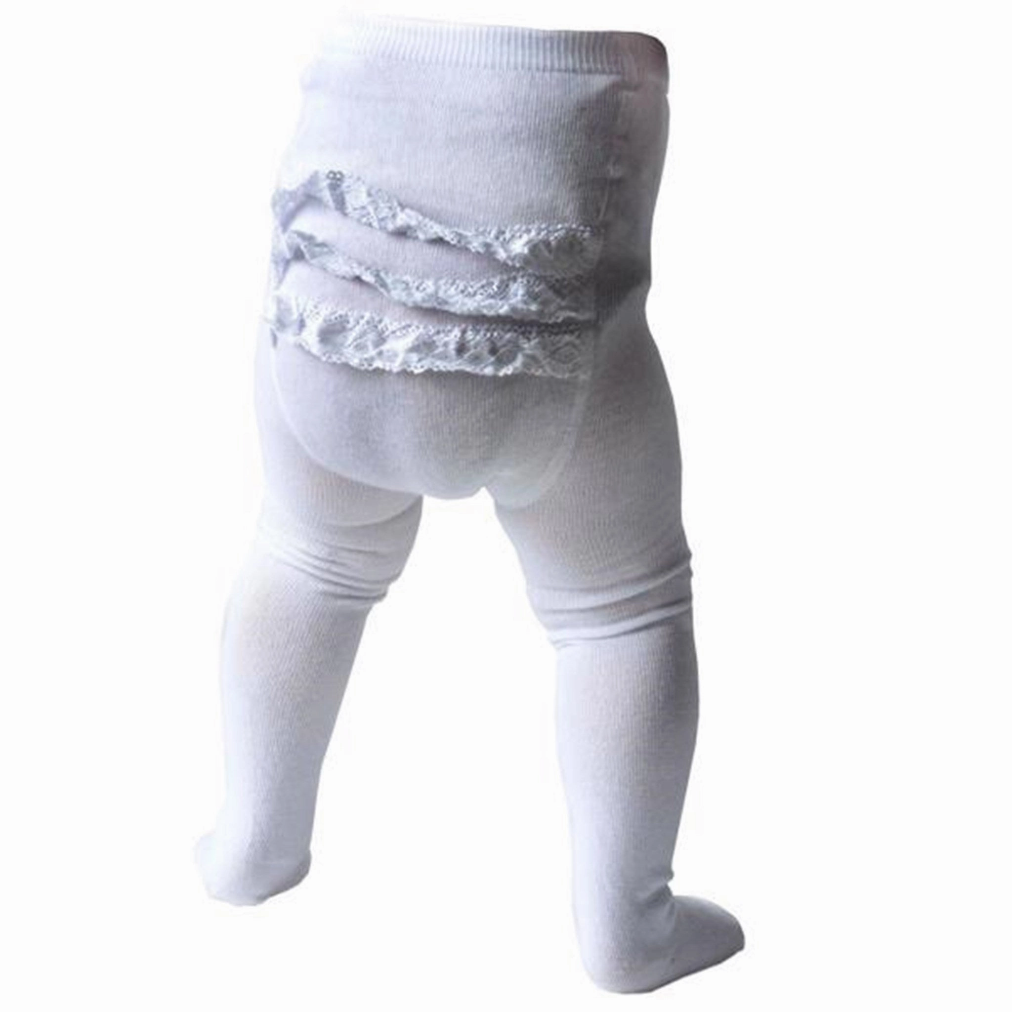 Buttoned MP Cotton Plain Rumba Tights White