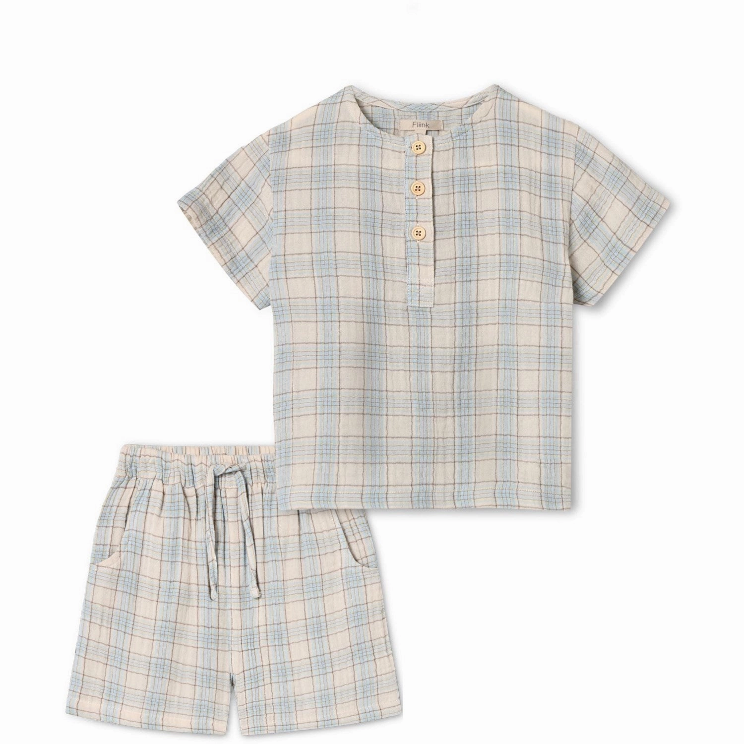 Fliink Sandshell Check Cha Cha Shorts Set Chic Design