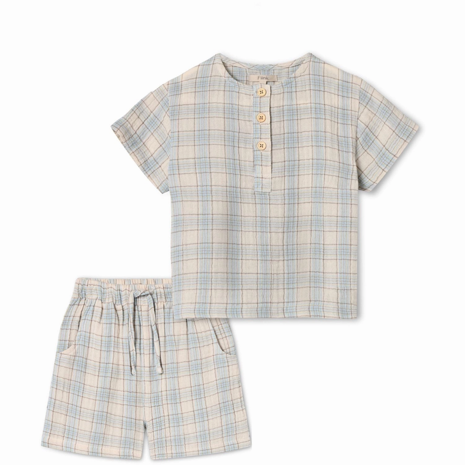 Fliink Sandshell Check Cha Cha Shorts Set tall size winter shorts