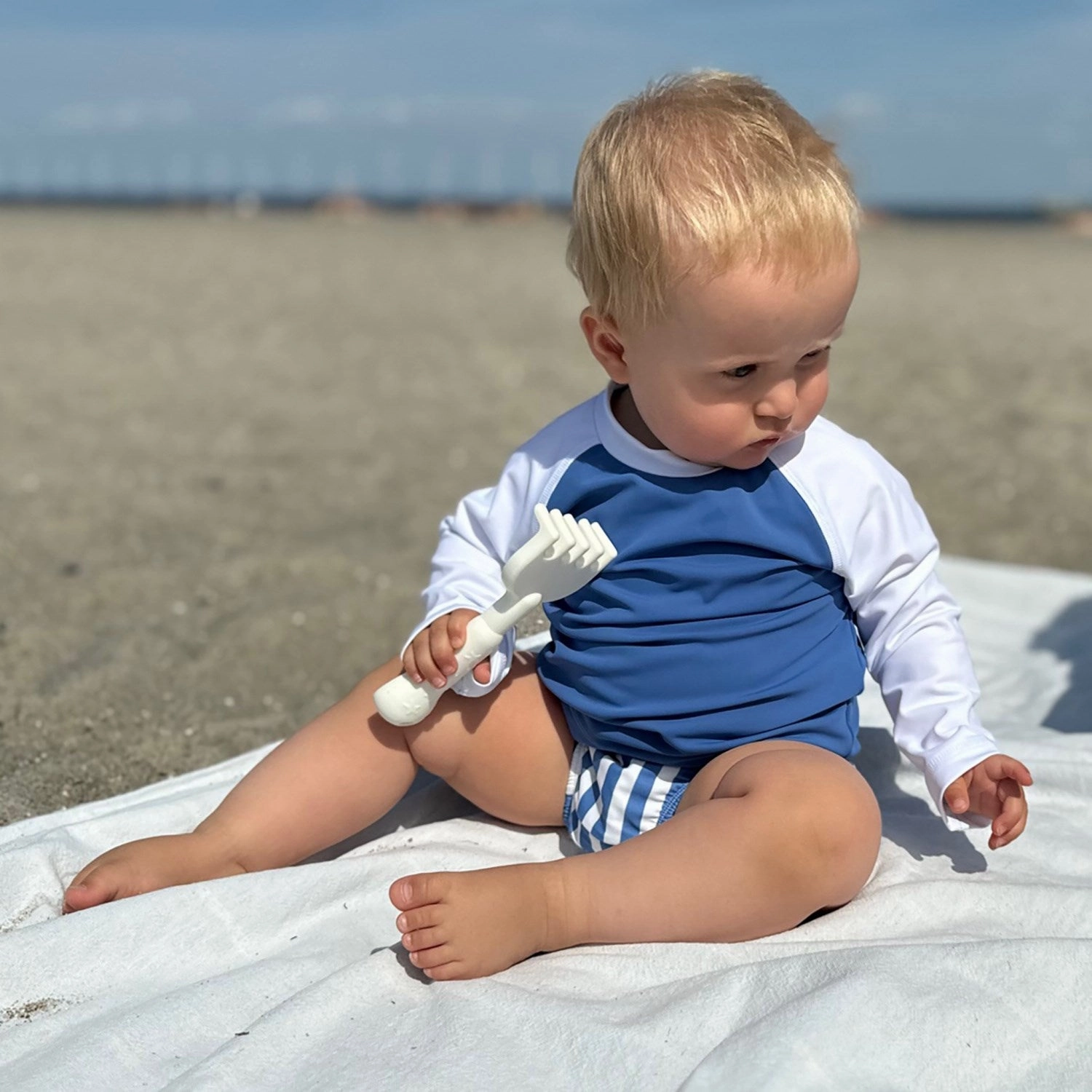 Reinforced Hems Durable Quality Petit Crabe Sapphire/White Raglan Uv-Shirt L/S