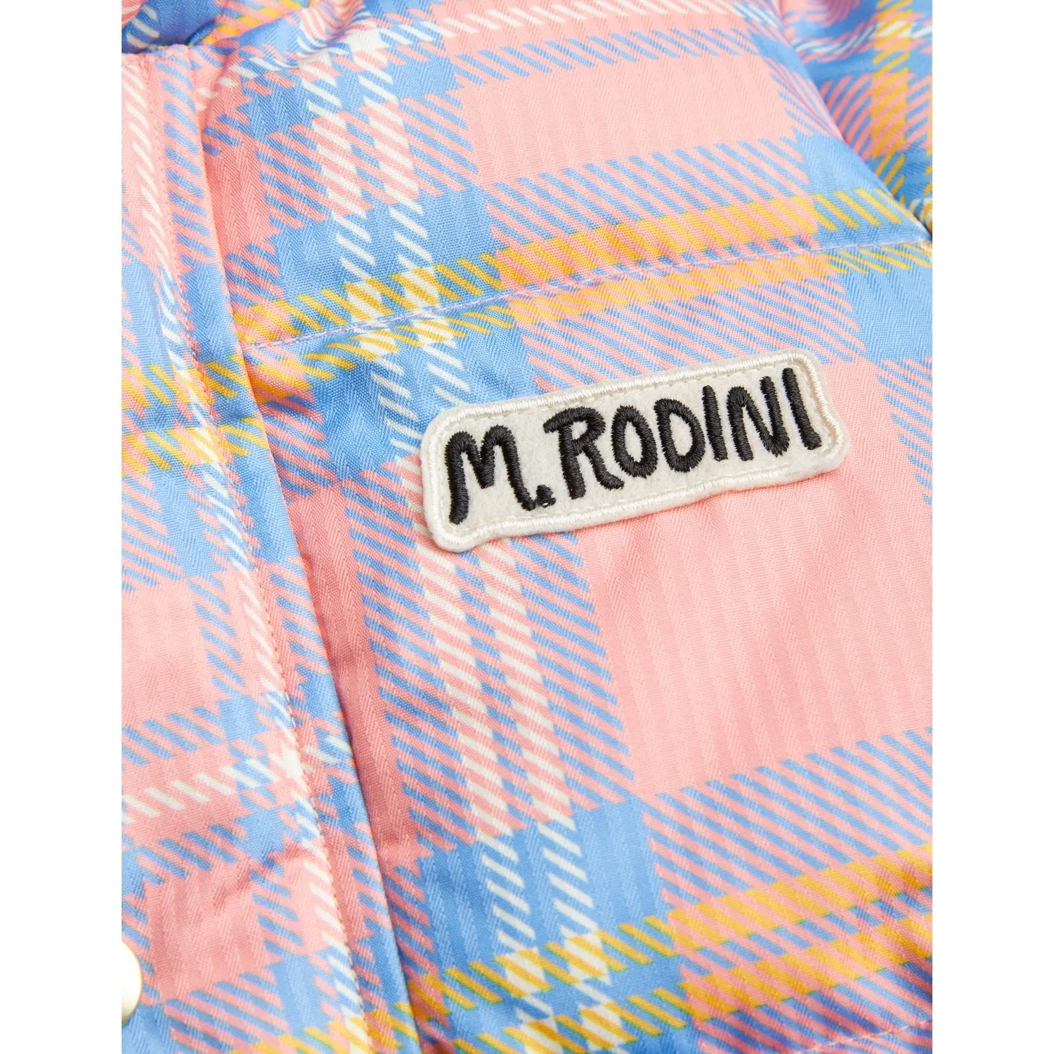 Mini Rodini Pink Check Aop City Puffer Jacket Cozy button-front blouse Elegant long-sleeve blouse