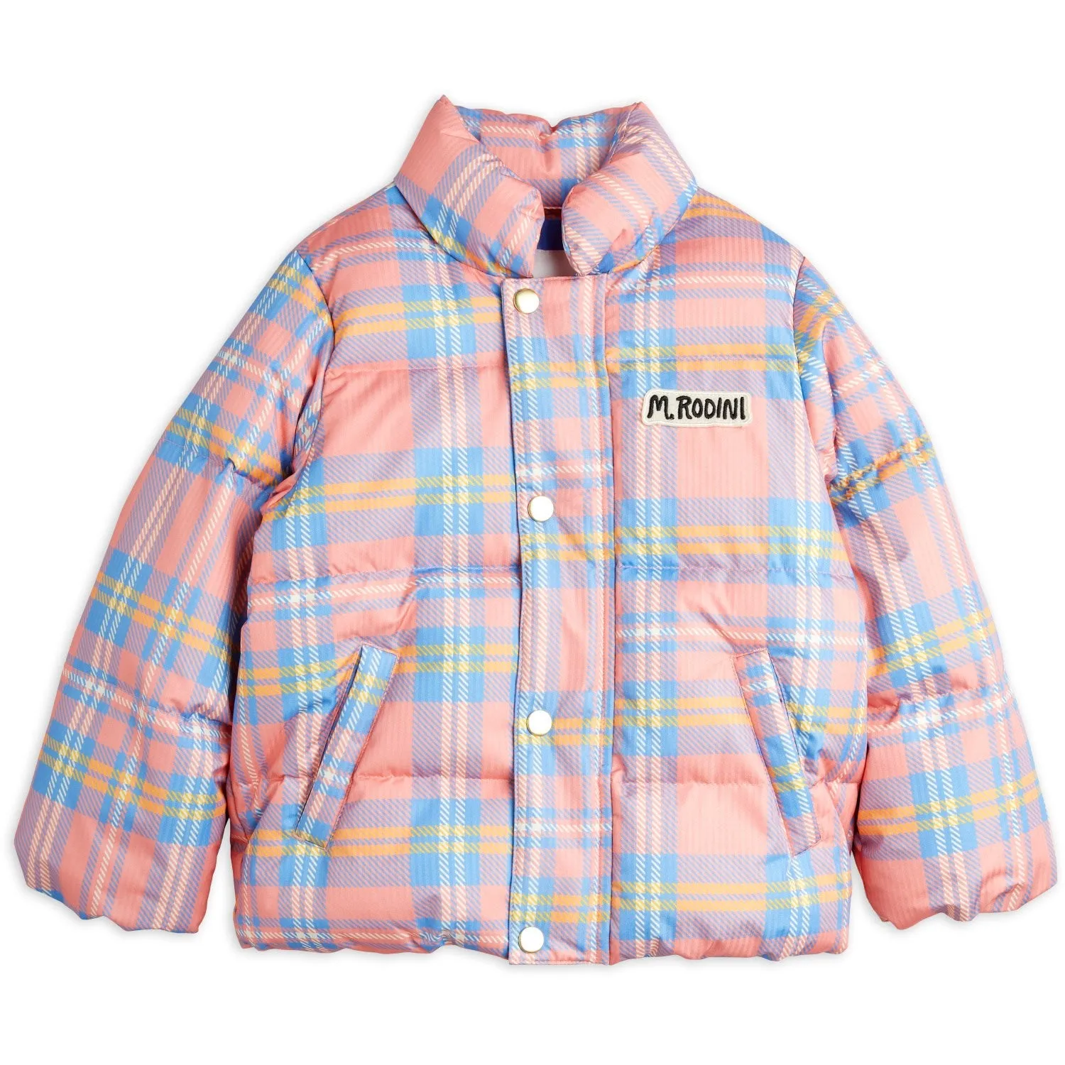 snap-up Fitness Mini Rodini Pink Check Aop City Puffer Jacket