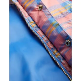 Mini Rodini Pink Check Aop City Puffer Jacket High-Collar