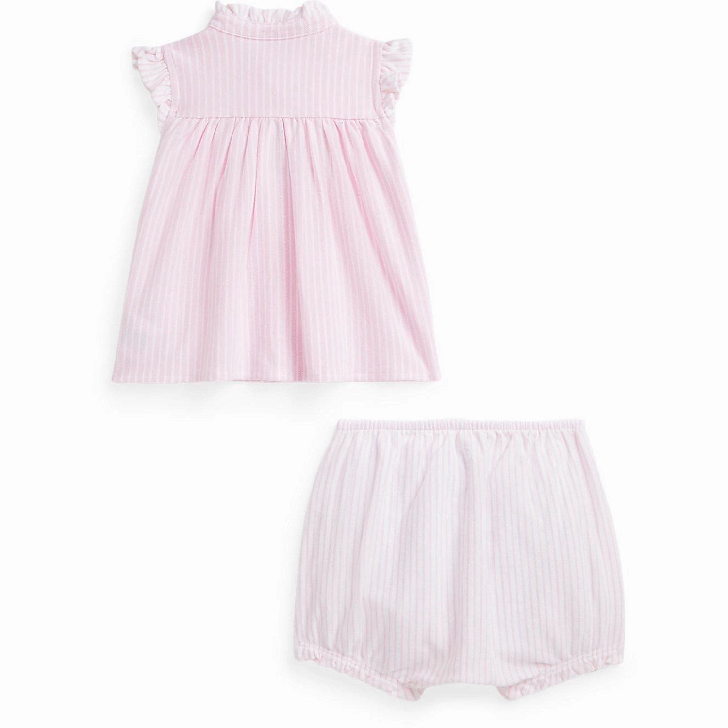 Ralph Lauren Baby Carmel Pink Multi Shorts Set Crisp Texture