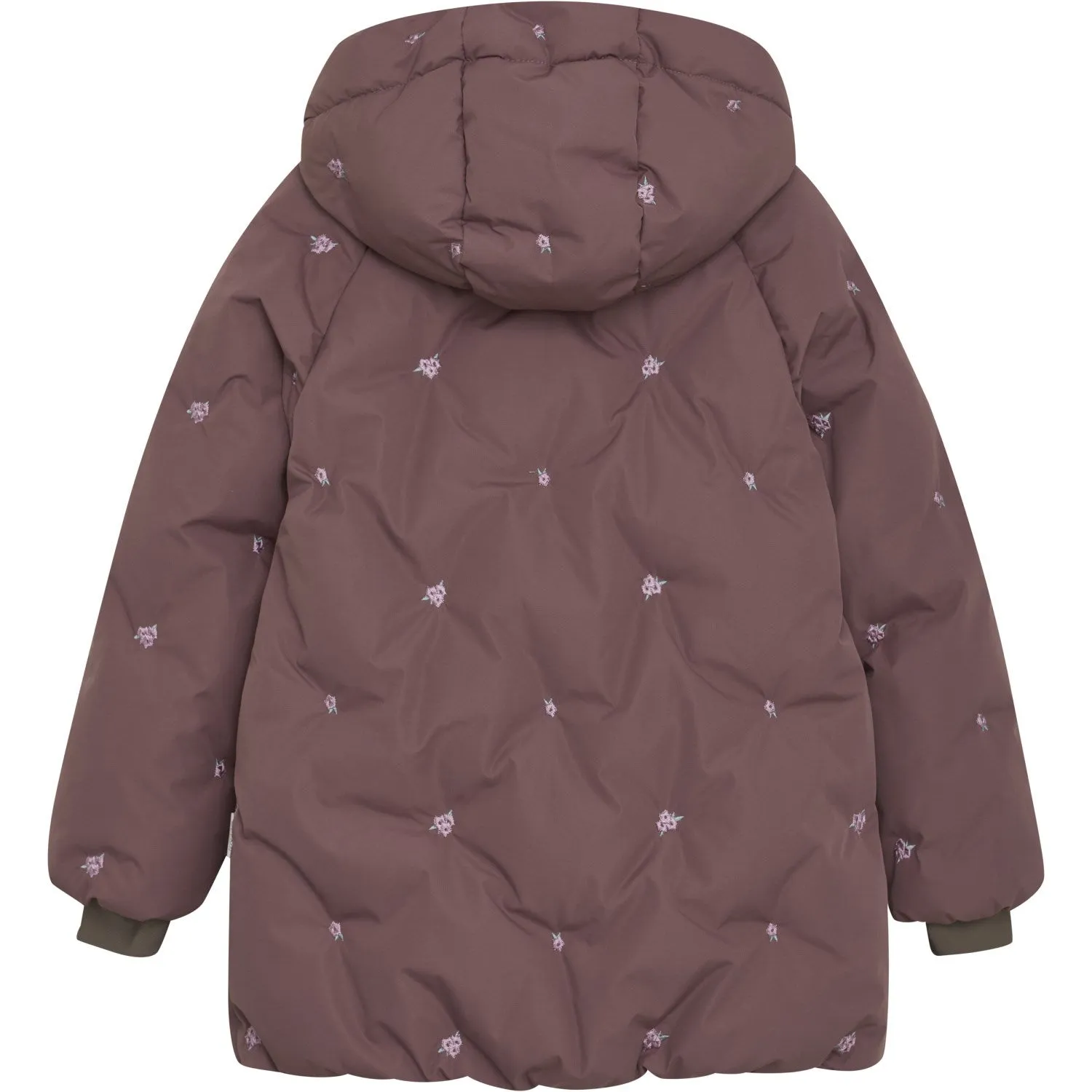 En Fant Rose Taupe Jacket Puffer W. Embroidery Minimalist-Style