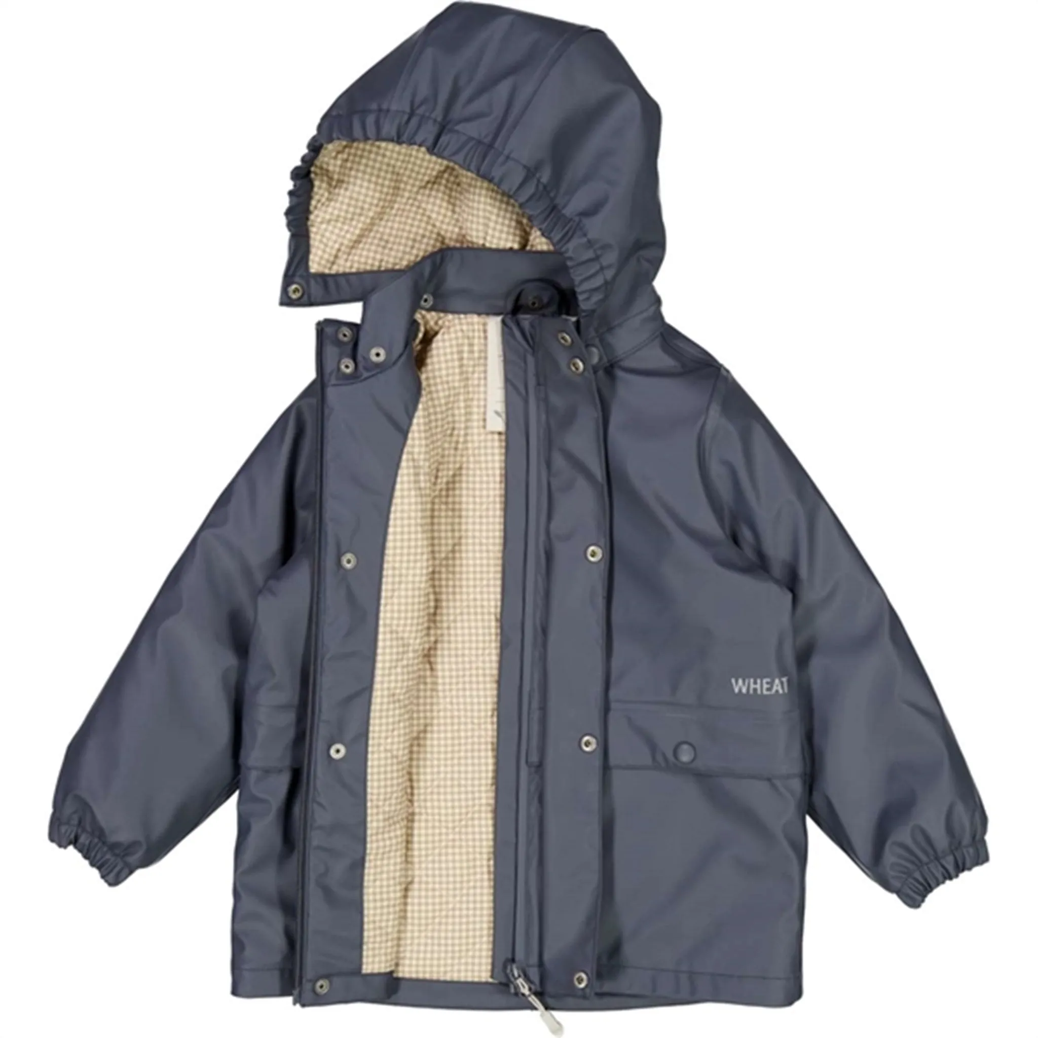 Wheat Rain Coat Ajo Thermo Greyblue Velvet-Touch