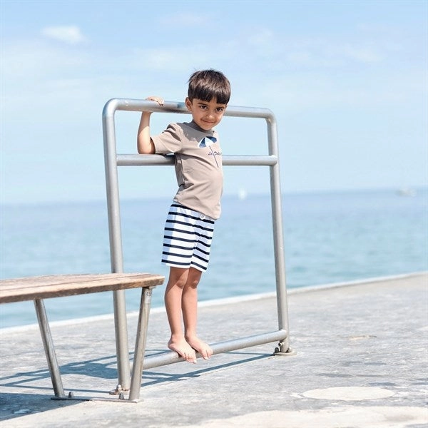 Pool Party Outfit Active Beach Wear Petit Crabe Taupe Milou Vita Swim Shirt