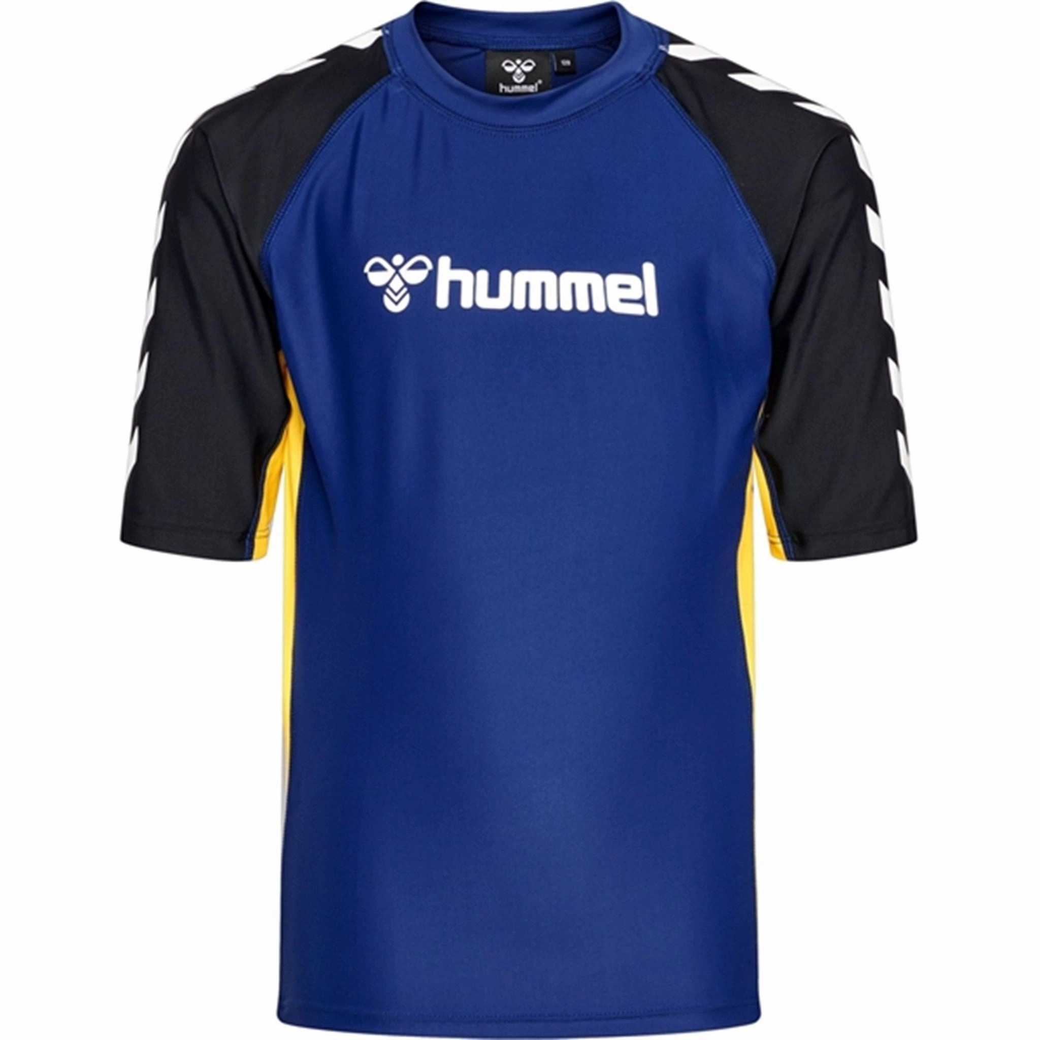 Aerodynamic Contour Panels Glossy-Texture Hummel Navy Peony Fiji Swim Tee