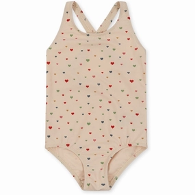 Poolside Getaway Ocean Attire Konges Sl?jd Multi Hearts Manuca Basic Swimsuit